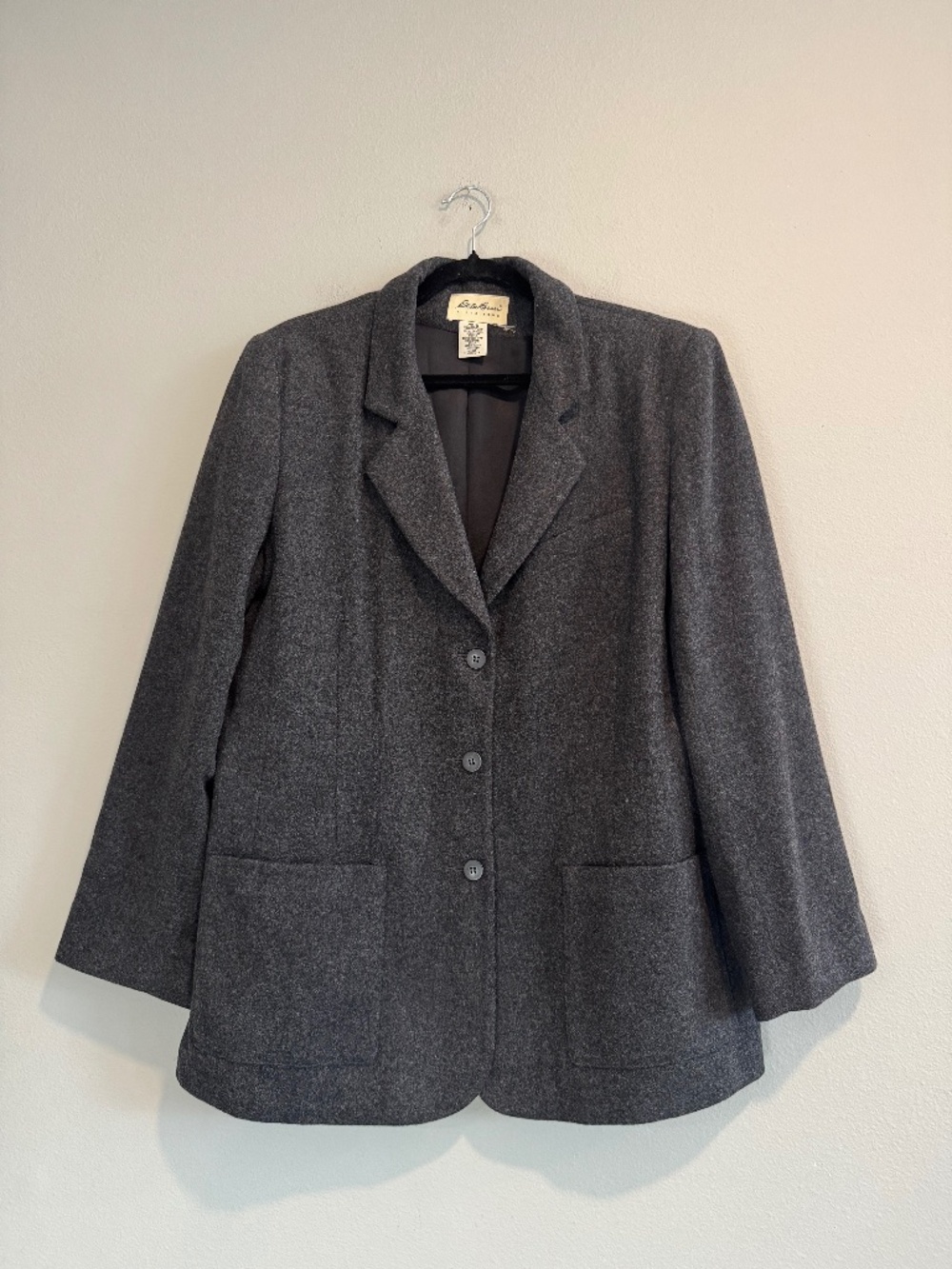 Eddie Bauer Blazer Jacket Wool Blend L Old Money Capsule Office Workwear Minimal